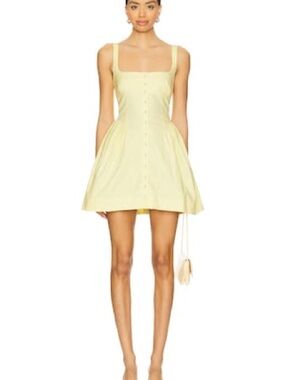 Astrid Oxford Mini Dress in Banana Cream